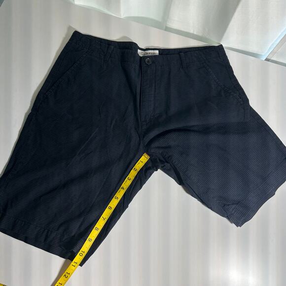 Calvin Klein Navy Blue & Black Striped Cotton Bermuda Shorts Mens Size W32/L11 - Picture 14 of 15